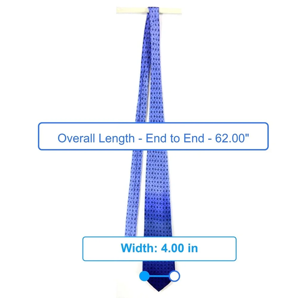 J Garcia Mens Silk Extra Long Necktie Blue Purple Ombre Abstract Geometric Poets